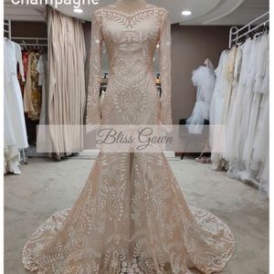 New Lace Boho Wedding Dress